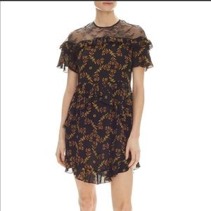 Sandro Lace Butterfly Printed Dress